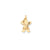 Puffed Girl w/Bow on Left Engravable Charm in 14k Gold