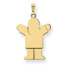 14k Gold Solid Satin Engravable Boy Charm hide-image