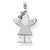 14k White Gold Small Girl w/Bow on Left Engravable Charm hide-image