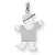 14k White Gold Medium Boy w/Hat on Left Engravable Charm hide-image