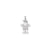 Medium Boy w/Hat on Right Engravable Charm in 14k White Gold