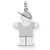 14k White Gold Medium Boy w/Hat on Right Engravable Charm hide-image