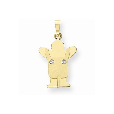 14k Gold AA Diamond Kid Pendant, Pretty Pendants for Necklace