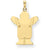 14k Gold Solid Satin Engravable Boy w/Overalls Charm hide-image