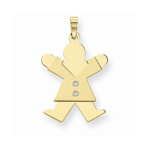 14k Gold AA Diamond Kid Pendant, Stylish Pendants for Necklace