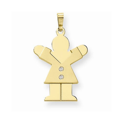 14k Gold AA Diamond Kid Pendant, Classy Pendants for Necklace