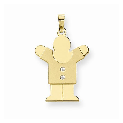 14k Gold AA Diamond Kid Pendant, Dazzling Pendants for Necklace