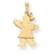 14k Gold Solid Engravable Girl with Bow on Right Charm hide-image