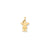 Solid Engravable Girl with Bow on Left Charm in 14k Gold