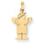 14k Gold Solid Engravable Boy in Overalls with Hat on Left Charm hide-image