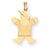 14k Gold Solid Engravable Boy with Hat on Right Charm hide-image