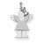 14k White Gold Medium Girl with Bow on Right Engravable Charm hide-image