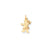 Puffed Girl with Bow on Right Engravable Charm in 14k Gold