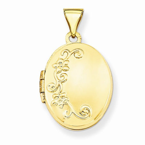 14k Gold Floral Locket