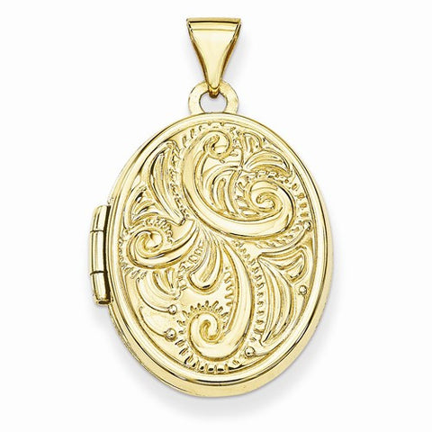 14k Gold Domed Oval Locket