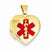 14k Gold Polished Enameled Heart-Shaped Medical Jewelry Locket