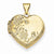 14k Gold 18mm Polished Heart-Shaped Floral Locket