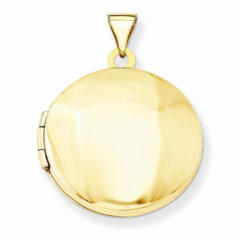 14k Gold 20mm Round Plain Domed Locket