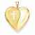 14k Gold 20mm Polished Satin w/ Cross Heart Locket