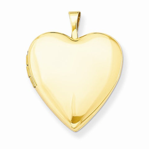 14k Gold 20mm Plain Polished Heart Locket