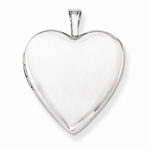 14k Gold 20mm White Gold Plain Polished Heart Locket