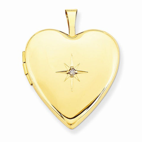 14k Gold 20mm w/ Diamond Heart Locket