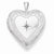 14k Gold 20mm White Gold Side Swirls w/ Diamond Heart Locket