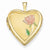 14k Gold 20mm Enamel Rose Heart Locket