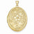 14k Gold 32mm Oval Flower With Scrolls Locket