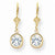 14k Yellow Gold 6mm Cubic Zirconia Leverback Earrings