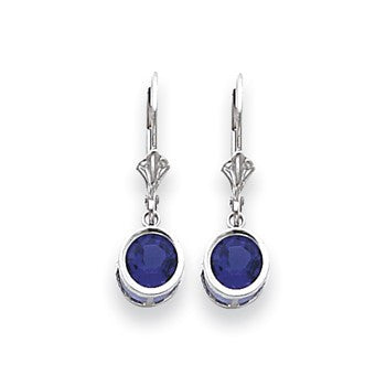 14k White Gold 6mm Tanvorite leverback Earring, Jewelry Earrings