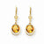 14k Yellow Gold 8mm Citrine Checker leverback Earring, Jewelry Earrings