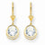 14k Yellow Gold 8mm Cubic Zirconia leverback Earring, Jewelry Earrings