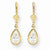 14k Yellow Gold 8x5mm Pear Cubic Zirconia Leverback Earrings