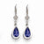 14k White Gold 8x5mm Pear Tanvorite leverback Earring, Jewelry Earrings