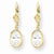 14k Yellow Gold 8x6mm Oval Cubic Zirconia Leverback Earrings