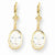 14k Yellow Gold 9x7mm Oval Cubic Zirconia Leverback Earrings