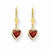 14k Yellow Gold 6mm Heart Created Ruby Earring, Jewelry Earrings