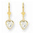 14k Yellow Gold 6mm Heart Cubic Zirconia Earrings