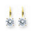 14k Yellow Gold 7mm Cubic Zirconia Leverback Earrings