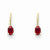 14k Yellow Gold 6x4mm Oval Created Ruby Leverback Earrings