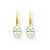 14k Yellow Gold 6x4mm Oval Cubic Zirconia Leverback Earrings