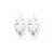 14k White Gold 7x5mm Oval Cubic Zirconia Leverback Earrings