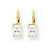 14k Yellow Gold 7x5mm Emerald Cut Cubic Zirconia Leverback Earrings