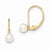 14k Yellow Gold 5mm Pearl Leverback Earrings