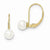 14k Yellow Gold 6mm Pearl Leverback Earrings