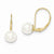 14k Yellow Gold 7mm Pearl Leverback Earrings