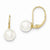 14k Yellow Gold 8mm Pearl Leverback Earrings