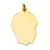 14k Gold Plain Medium .009 Gauge Facing Right Engravable Boy Head Charm hide-image