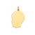 Plain Medium .013 Gauge Facing Left Engravable Boy Head Charm in 14k Gold